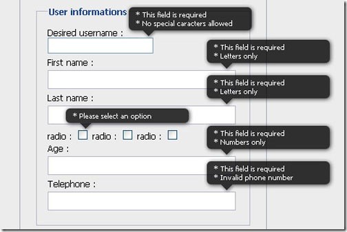 A jQuery inline form validation, because validation is a mess