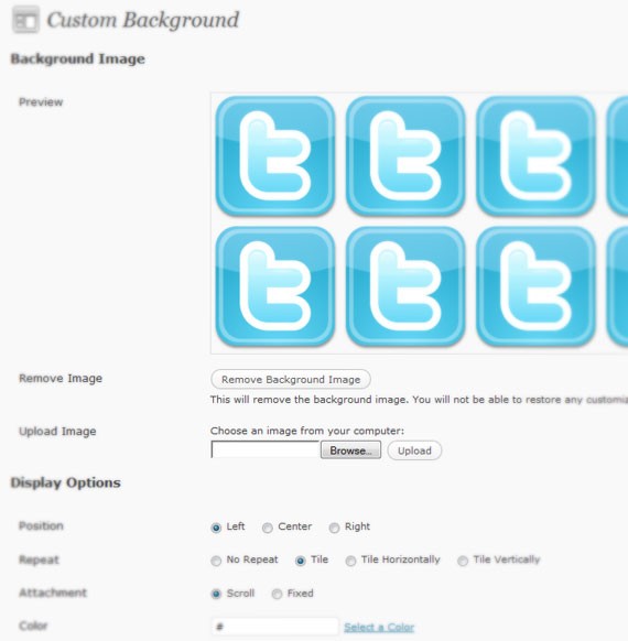 custom background wordpress 3.0 feature