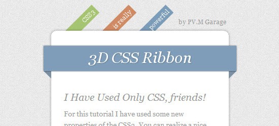 How To Create Depth And Nice 3D Ribbons Only Using CSS3