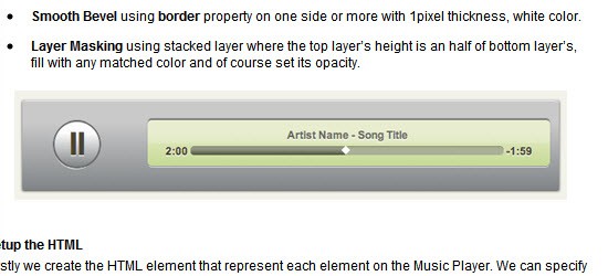 CSS3 Music Player Menu
