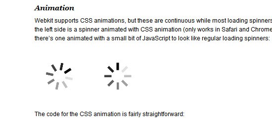 CSS3 loading spinners without images