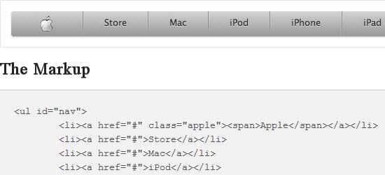 Apple Navigation with CSS3