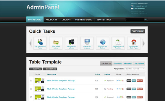 Administration Panel Template
