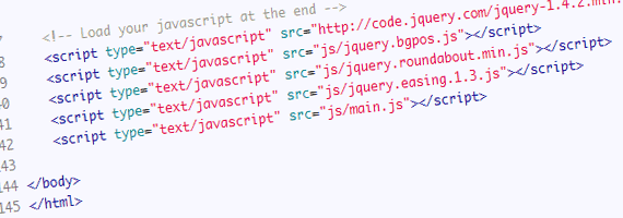 Load your javascript at the end