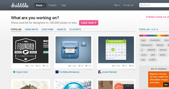 Dribbble-sites-gain-inspiration