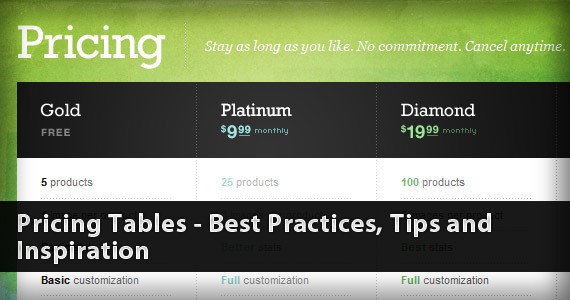 Pricing Tables – Best Practices, Tips and Inspiration