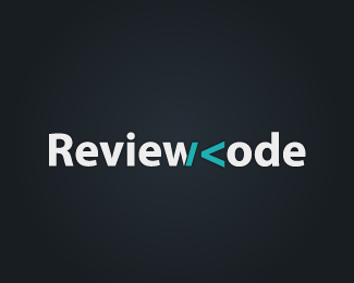 review-code typographic logo inspiration