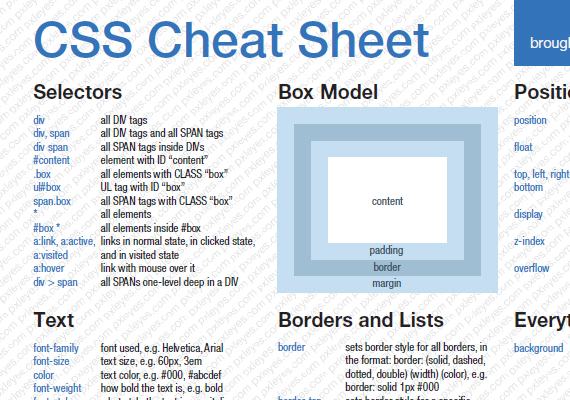 CSS Cheat Sheet, A Lifesaver All Designers Need Sometimes!
