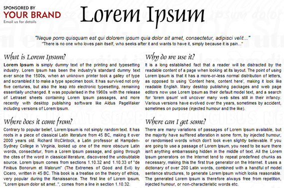 Lorem ipsum content