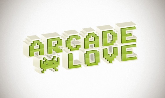 Retro 3D Arcade Text Effect