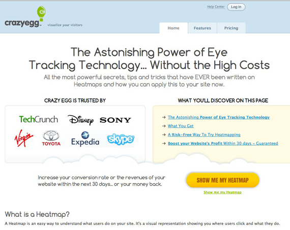 Crazyegg heatmaps landing pages guide