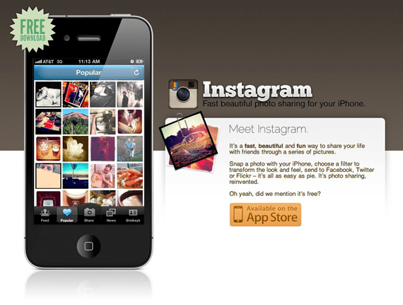 Instagram inspirational minimal landing pages