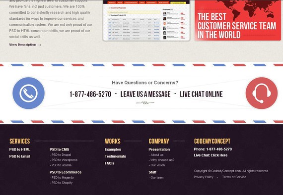 footer design inspiration Code my concept