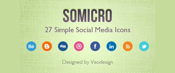 Somicro: 27 Free Simple Social Media Icons