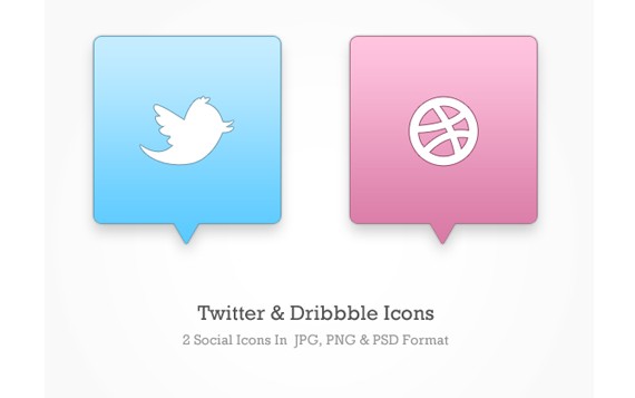 Twitter & Dribbble Icons (PSD)