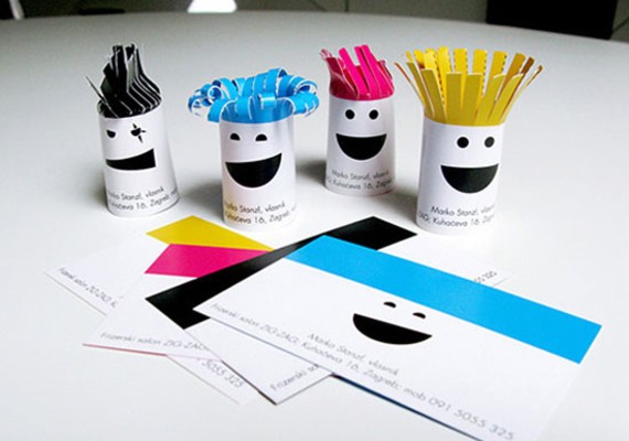 creative minimal business card design inspiration Frizitka - Business card for hairdresser