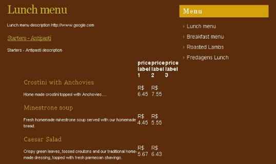 28-Restaurant Menu Script