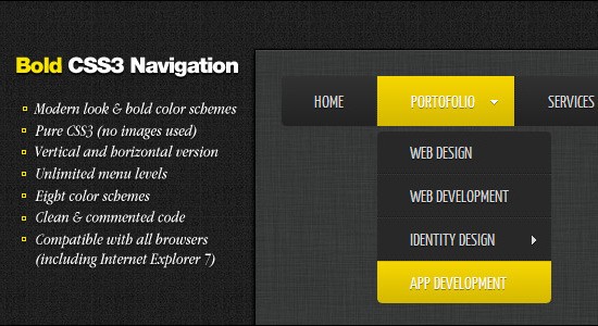 Bold-jquery-css-navigation