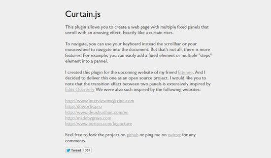 Curtain-jquery-css-navigation