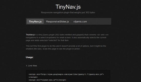 Tinynav-jquery-css-navigation