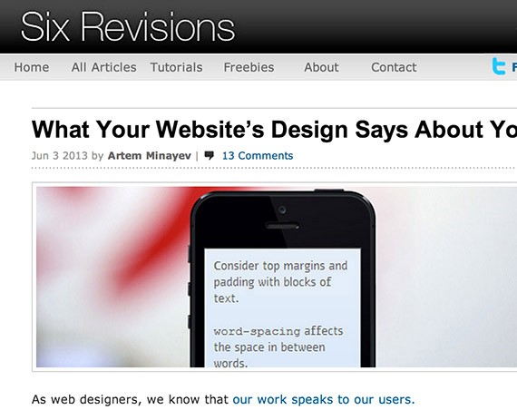 Sixrevisions web design blog top blogs follow