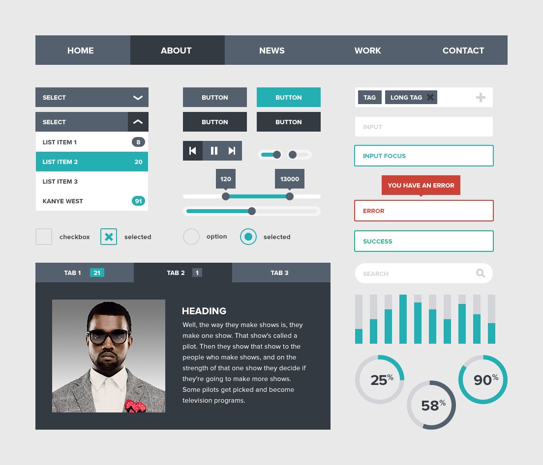 Flat Ui Design Psd