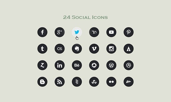 24 Vector Social Icons