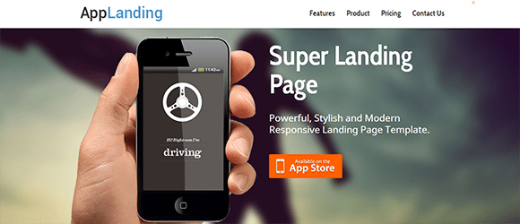 free responive web template html css AppLanding