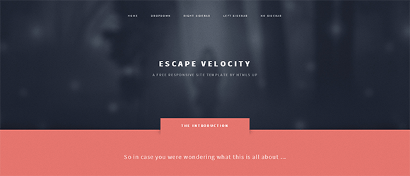 free responive web template html css Escape-Velocity