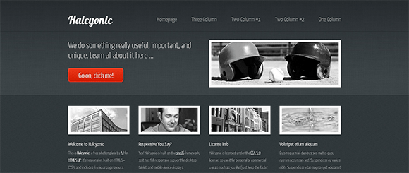 free responive web template html css Halcyonic