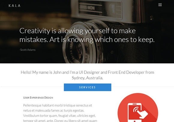 free responive web template html css Kala-Free