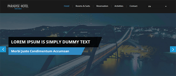 free responive web template html css Paradise-Hotel