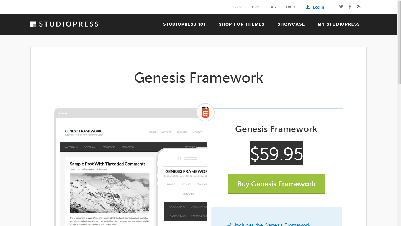 Genesis framework как установить