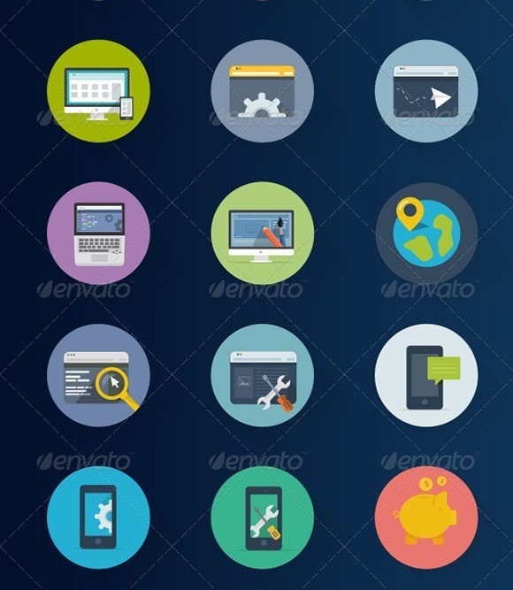 60 Seo Flat Icons