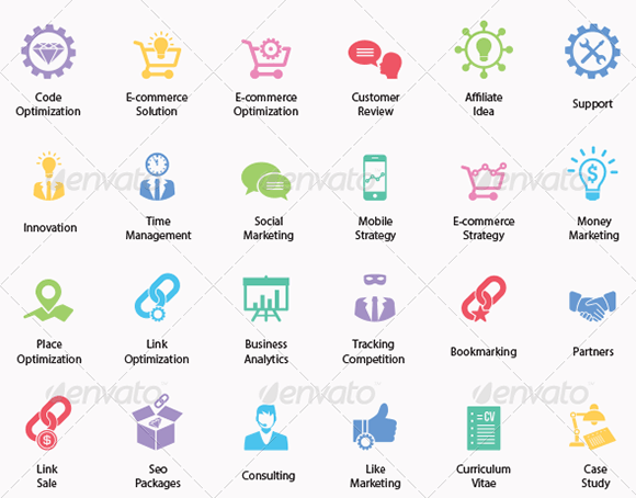 Seo and Business Services Icons