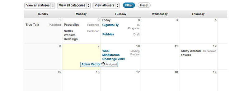 Add editorial calendar to your WordPress dashboard.