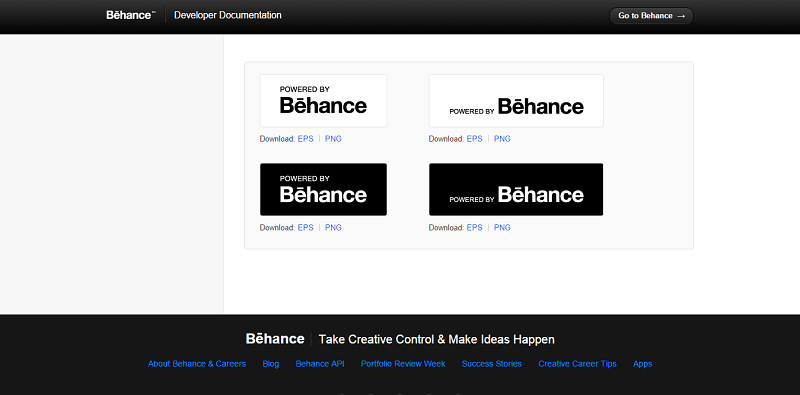 The Behance logo has four variations in their style guide