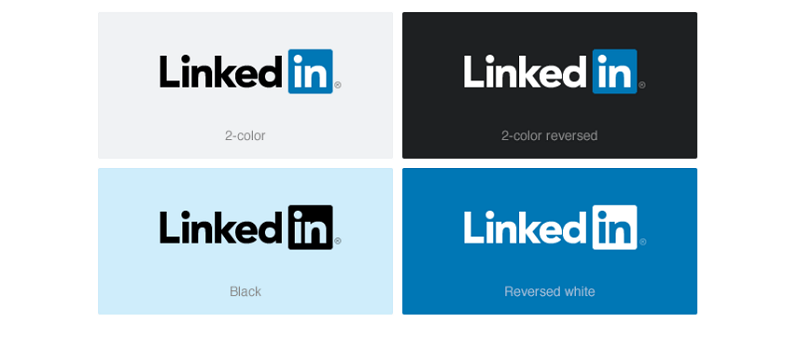 Visual identity, color, downloads, and product screenshots are part of the LinkedIn guideline