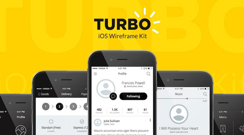 Turbo iOS Wireframe Kit