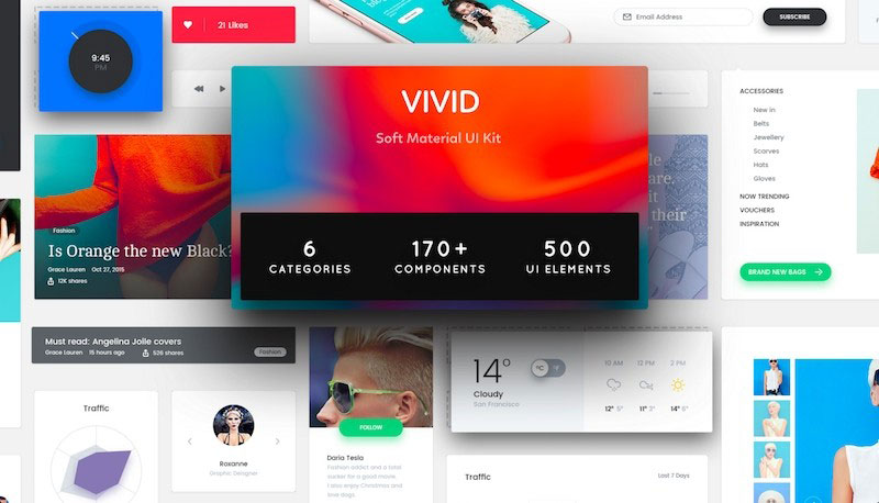 Vivid – Soft Material UI Kit