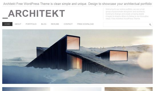 Architekt free wordpress theme