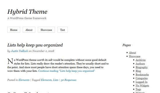 Hybrid free wordpress theme