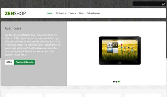 Zenshop free wordpress theme