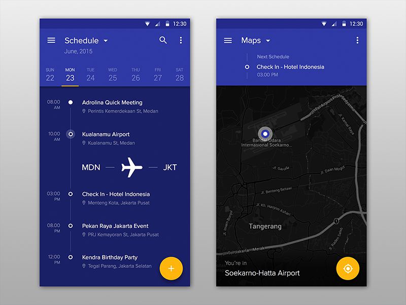 material design Schedule app