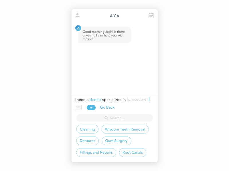 chatcbot design inspiration mobile app web Ava