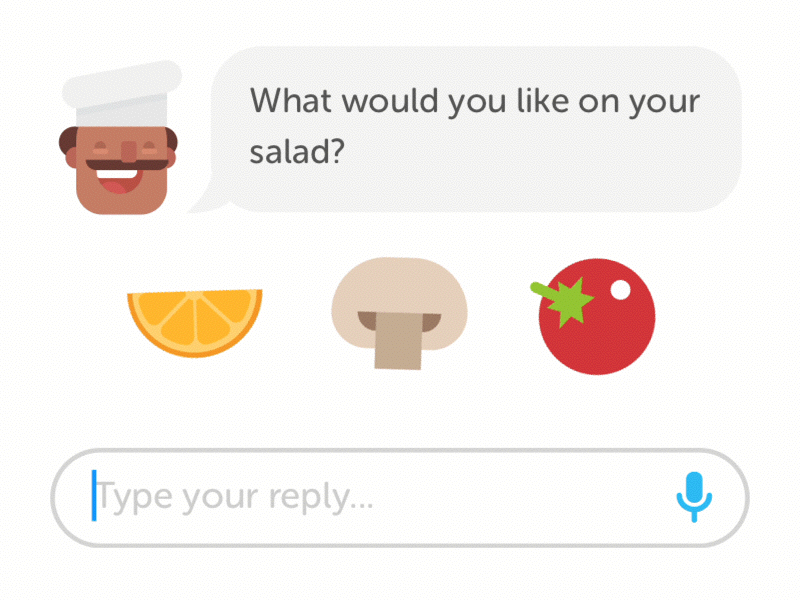chatcbot design inspiration mobile app web Duolingo