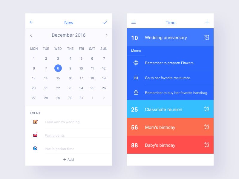 Stunning Examples of Calendar Mobile App Design 1stWebDesigner