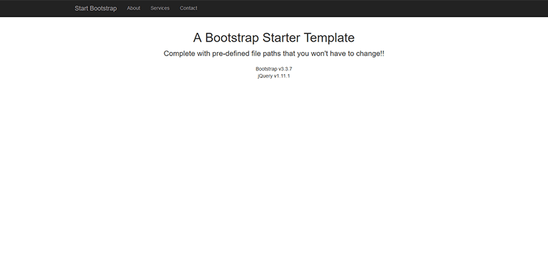 Bare bootstrap template