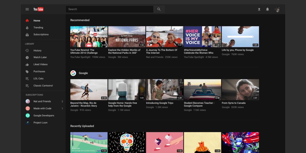 youtube dark mode