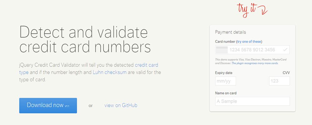 credit card validation plugin